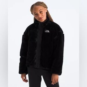 The North Face Reversible Black Jacket Girls Size Large 14-16 EUC Faux fur